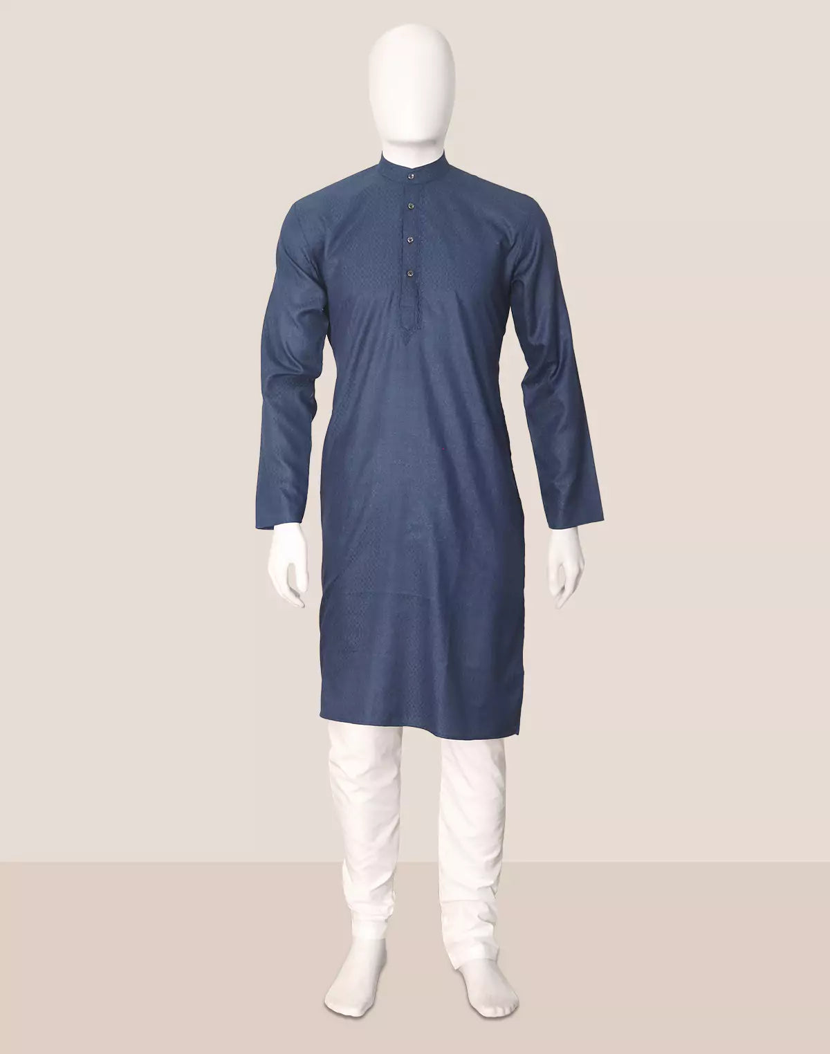 Image of Cotton Self Design Weaving Kurta and Pyjama Set