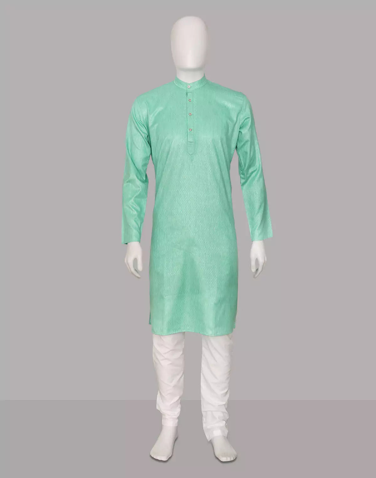 Image of Cotton Self Design Weaving Kurta and Pyjama Set