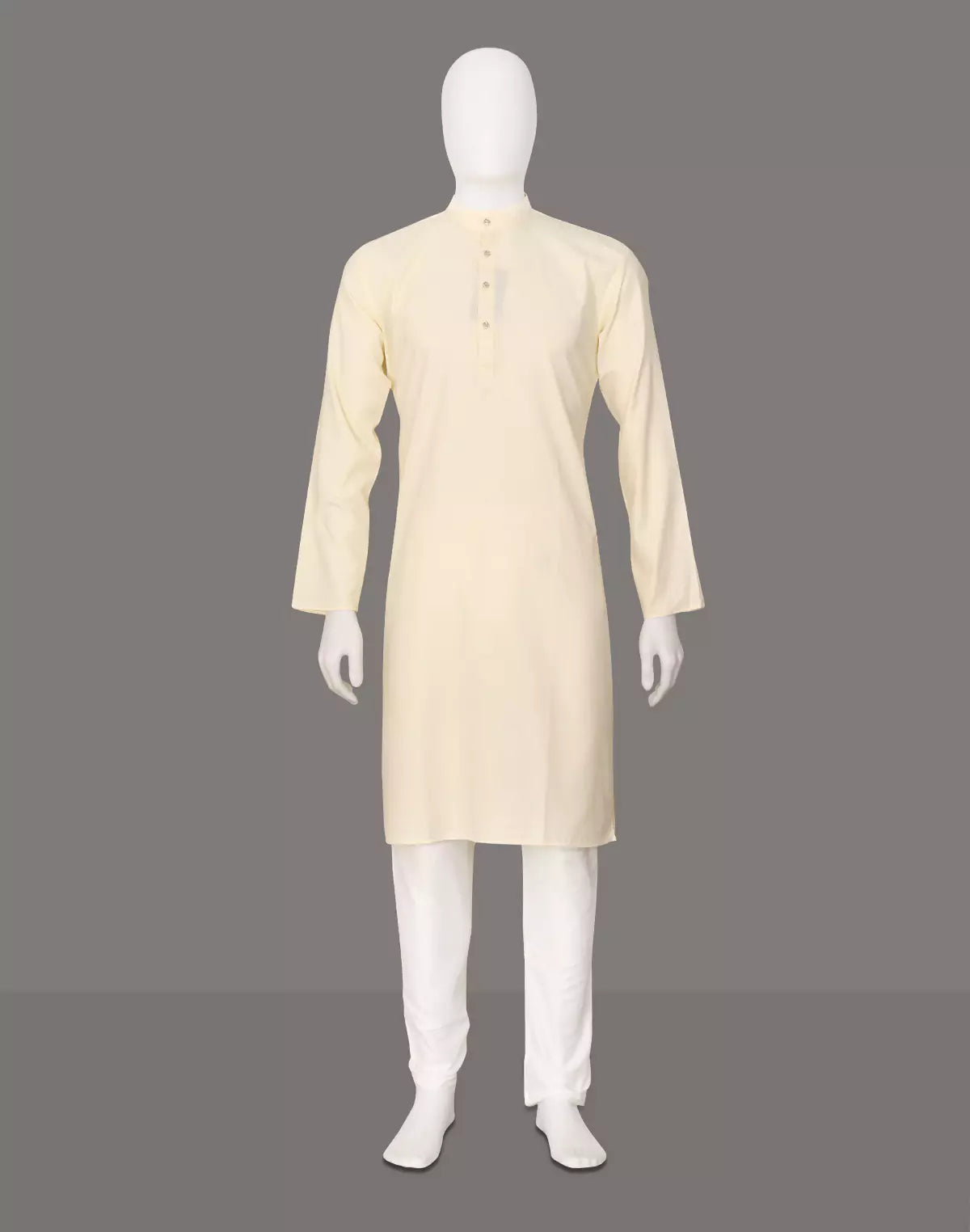 Image of Self Weaving Decent Cotton Fabric Kurta Pyjama Set