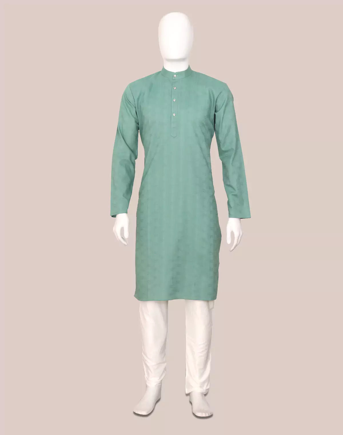 Image of Self Patterned Soft Cotton Weaving Kurta Pyjama Set