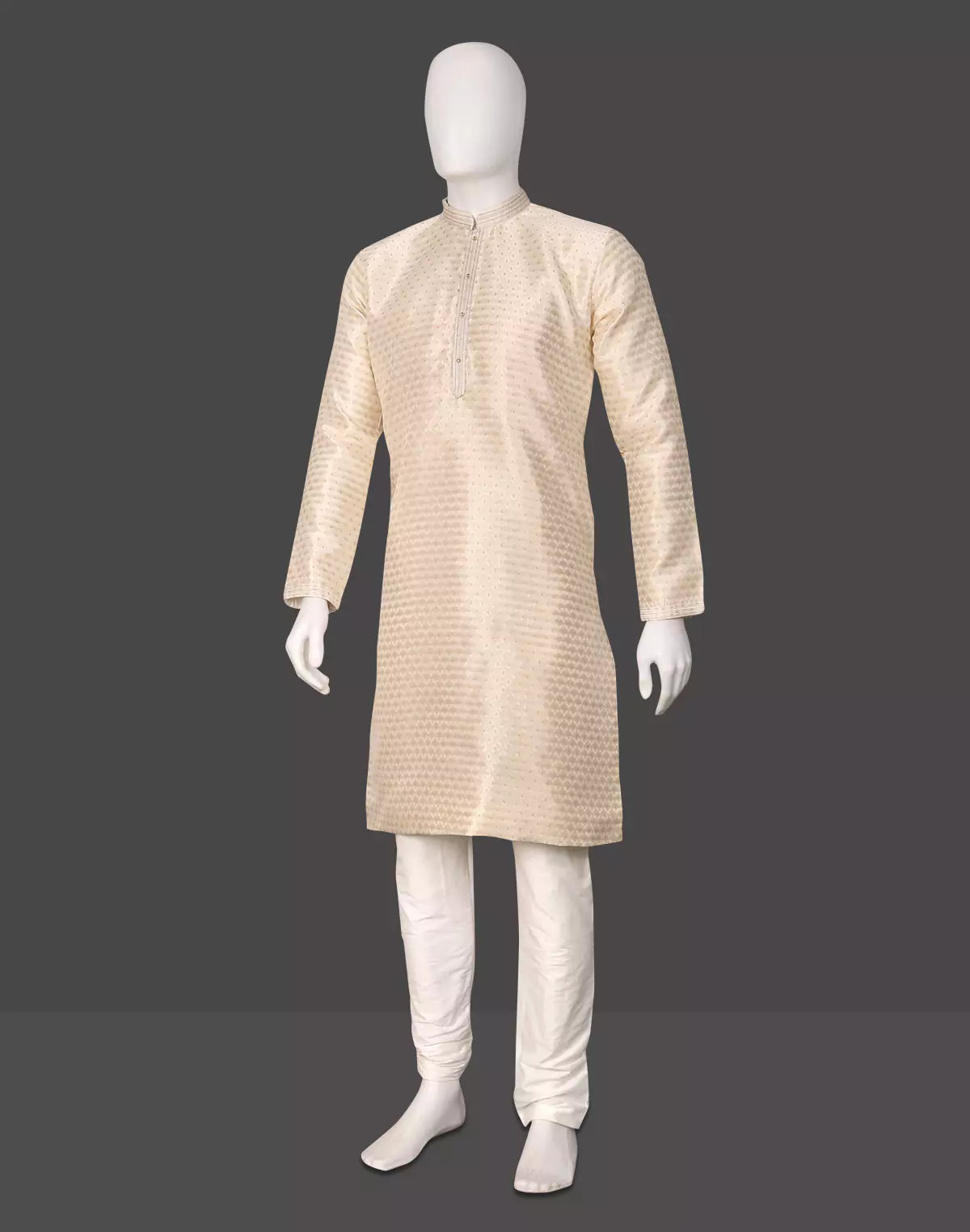 Image of Jacquard Floral Kurta and Pyjama Set