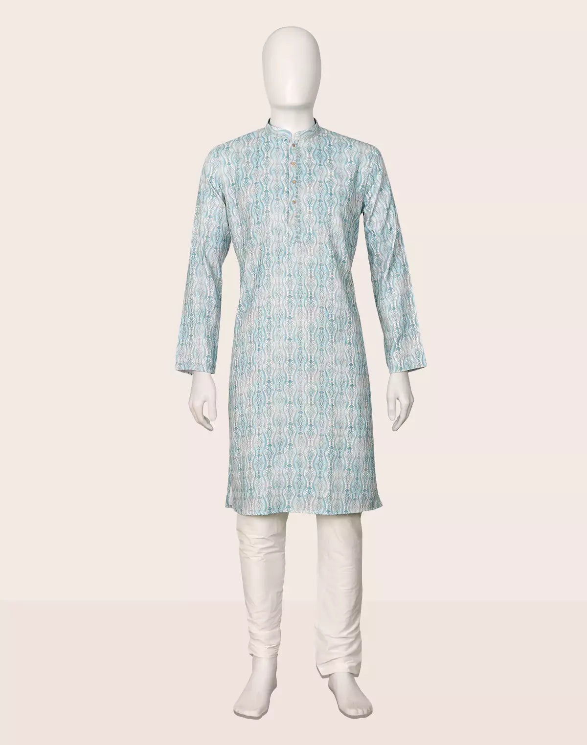 Floral Printed Cotton Kurta with Pyjama Set