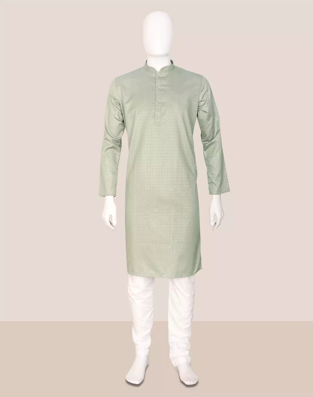 Image of Self Design Cotton Straight Men Kurta Pyjama
