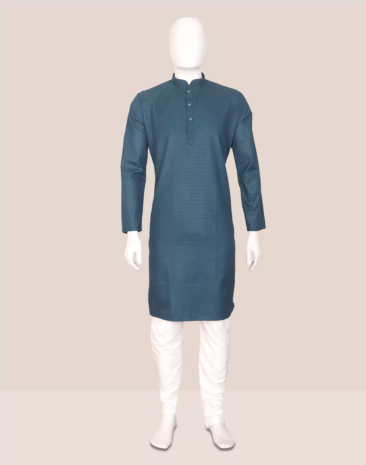 Image of Men's Self Weaving Design Cotton Kurta Pajama Set