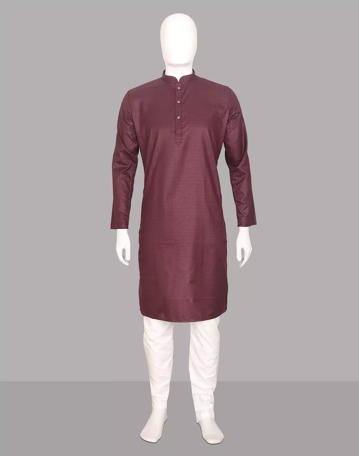 Image of Men's Self Weaving Design Cotton Kurta Pajama Set