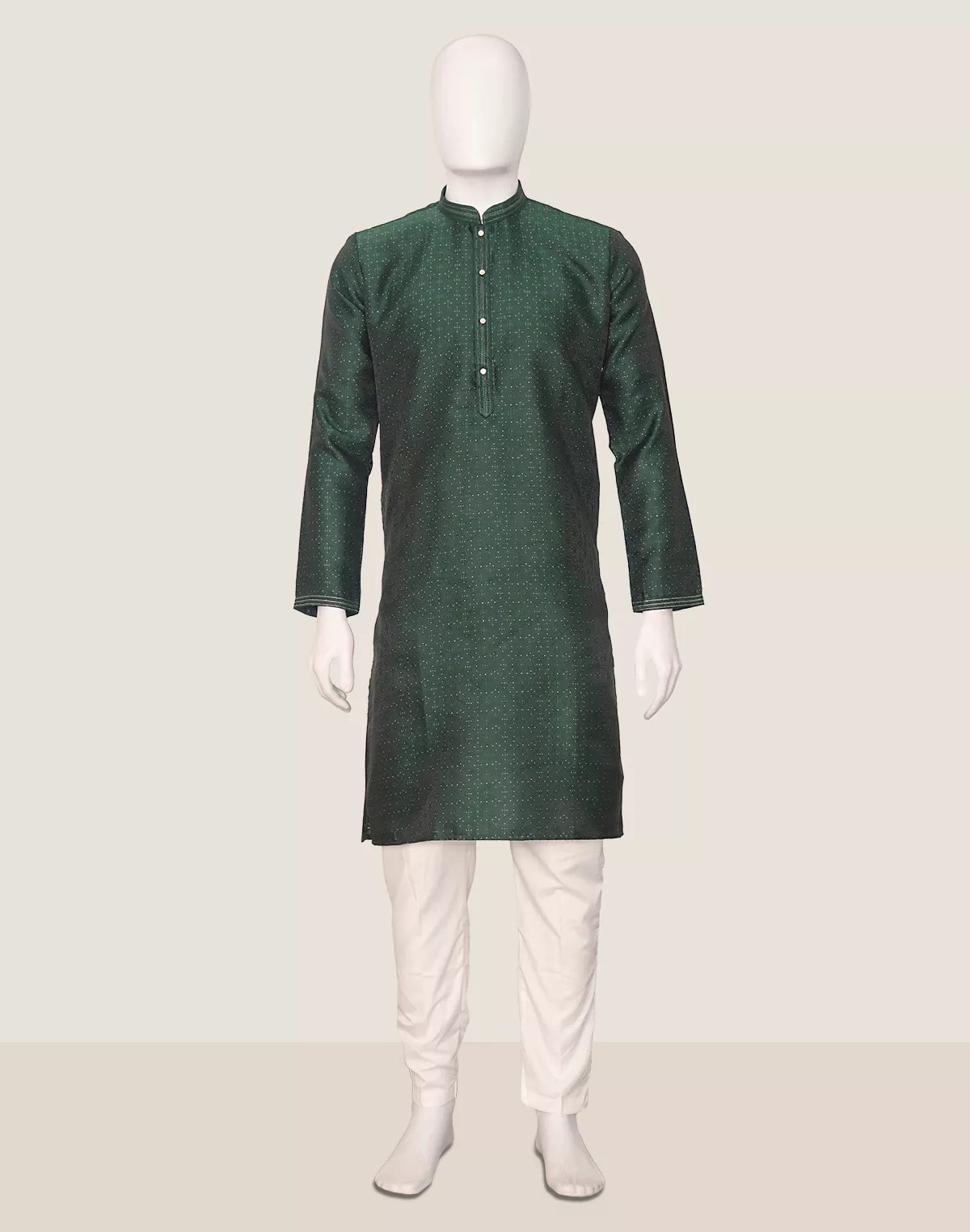 Self Patterned Jacquard Kurta Pyjama Set for Men