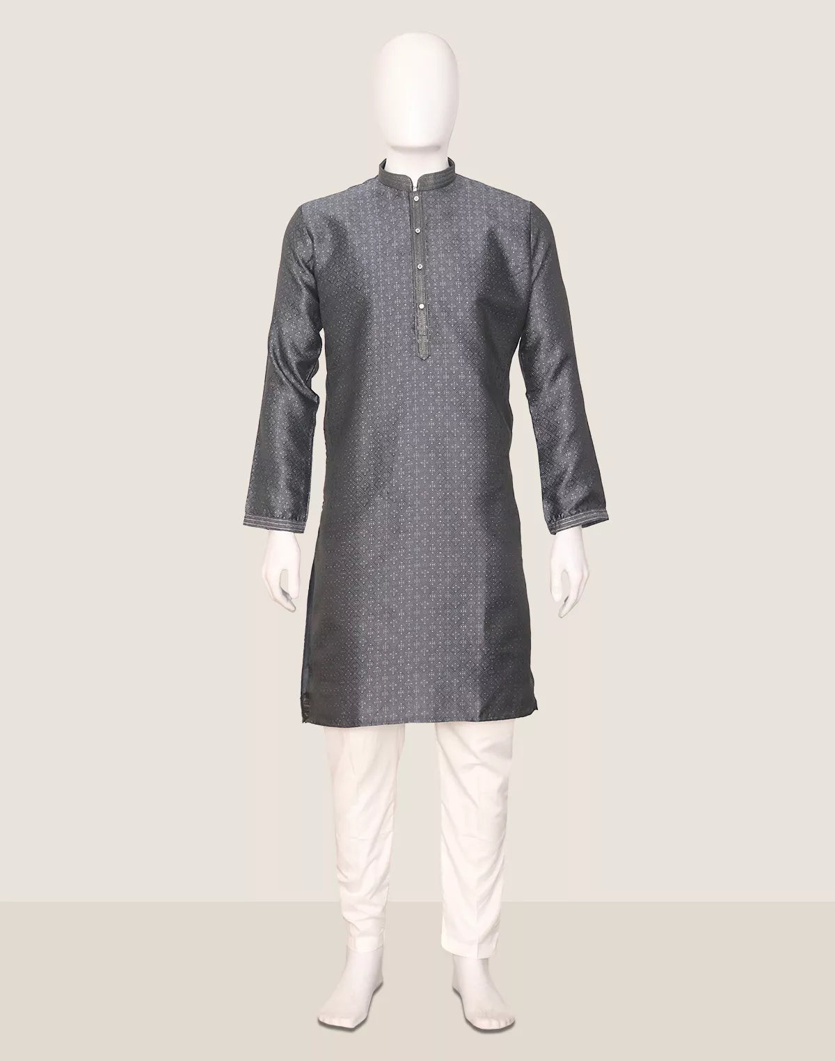 Image of Self Patterned Jacquard Kurta Pyjama Set for Men