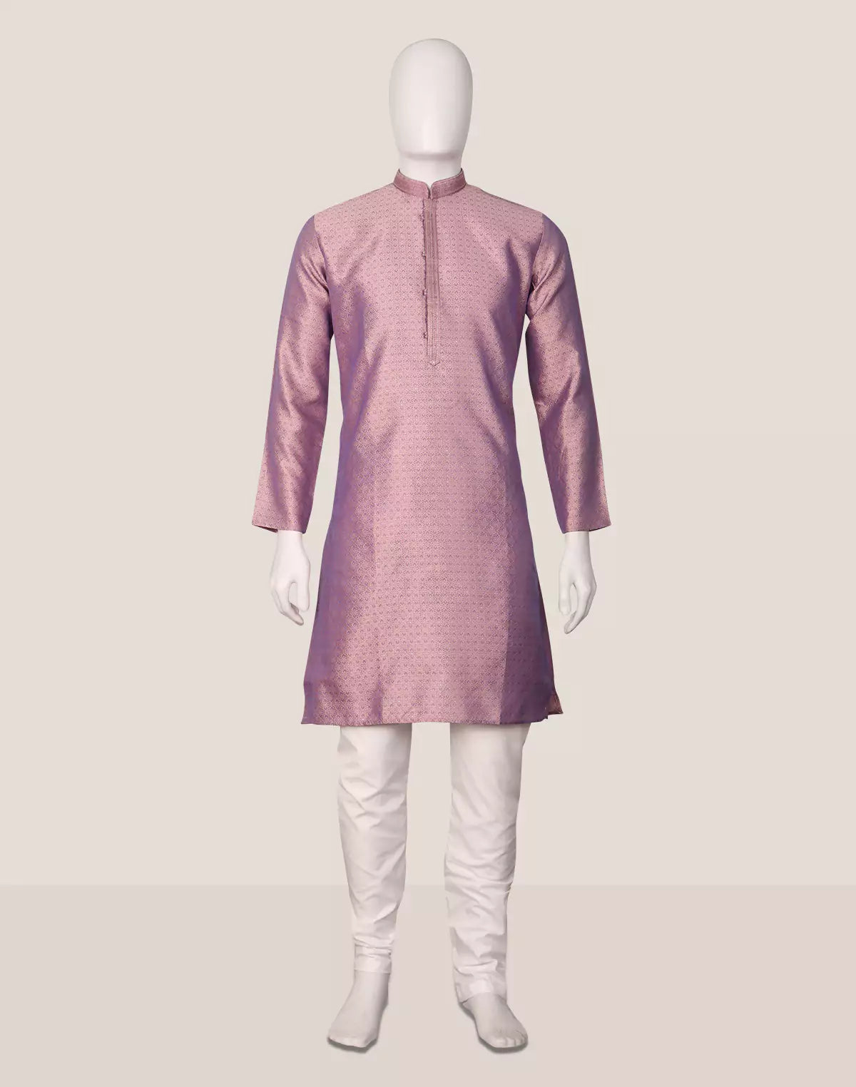 Image of Self Floral Jacquard Kurta Pyjama Set