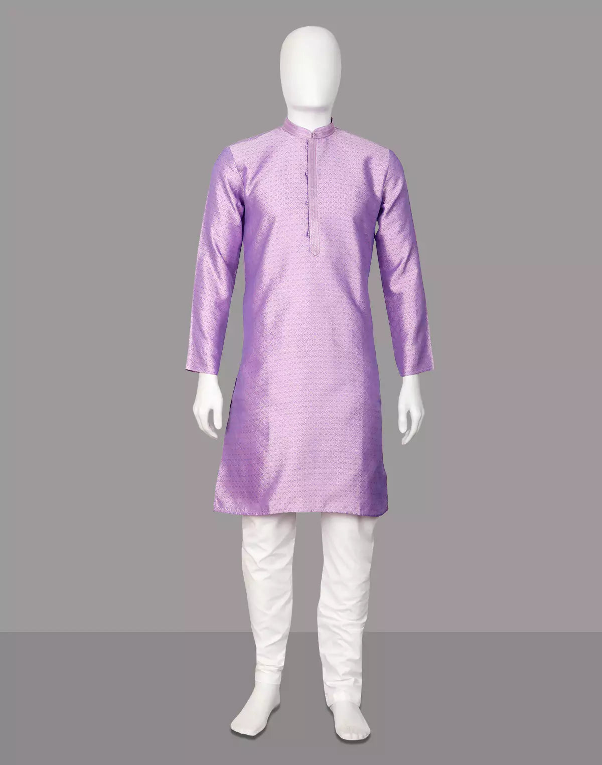 Image of Self Floral Jacquard Kurta Pyjama Set