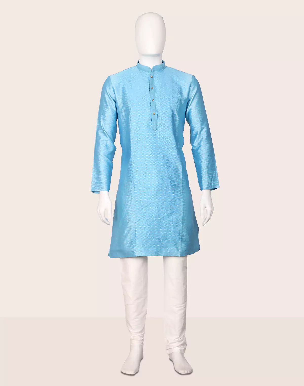 Jacquard Trellis Patterned Kurta Pyjama Set