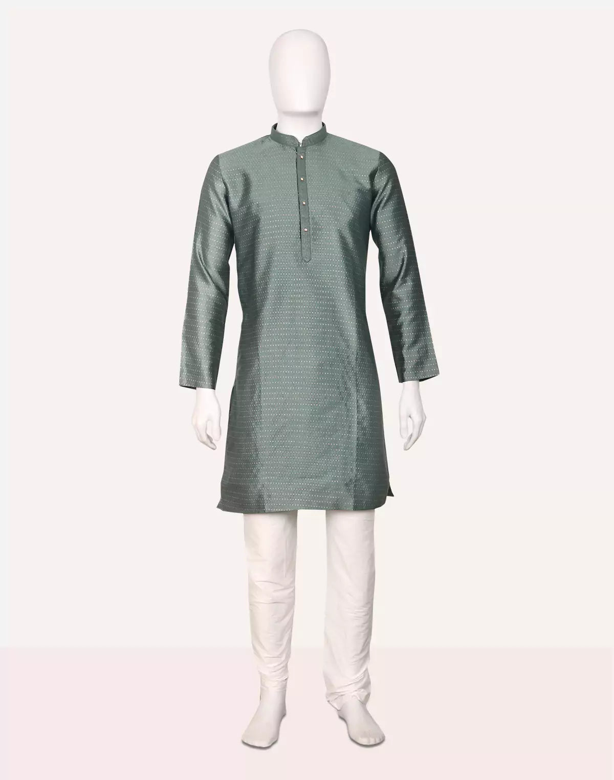 Jacquard Trellis Patterned Kurta Pyjama Set