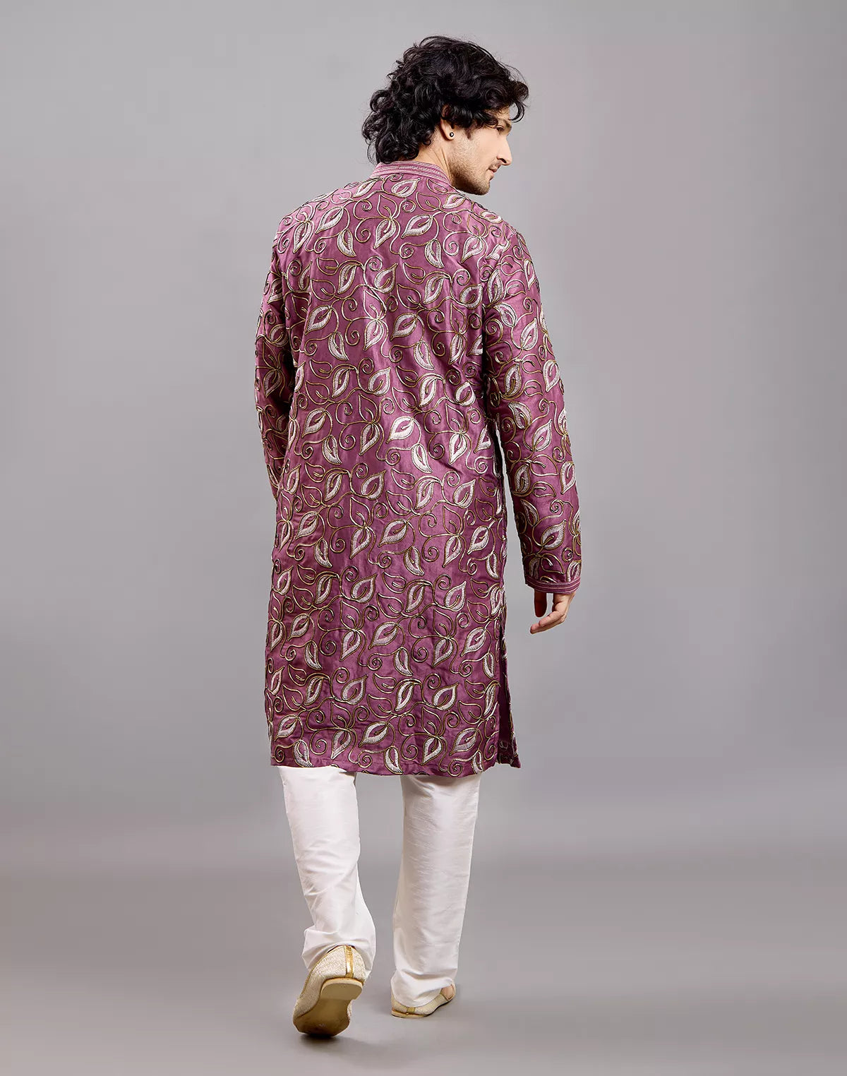 Thread work Floral Design Cotton Silk Kurta Pajama