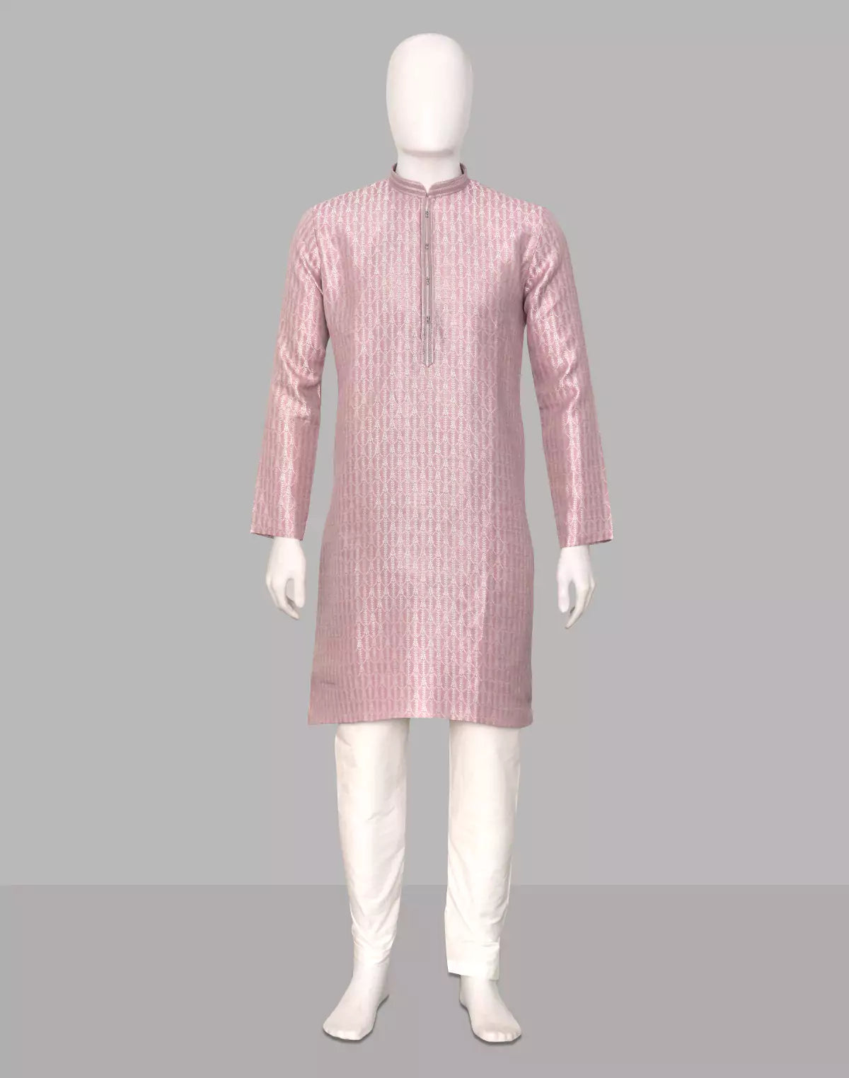 Image of Jacquard Striped Sustainable Weaving Kurta Pyjama