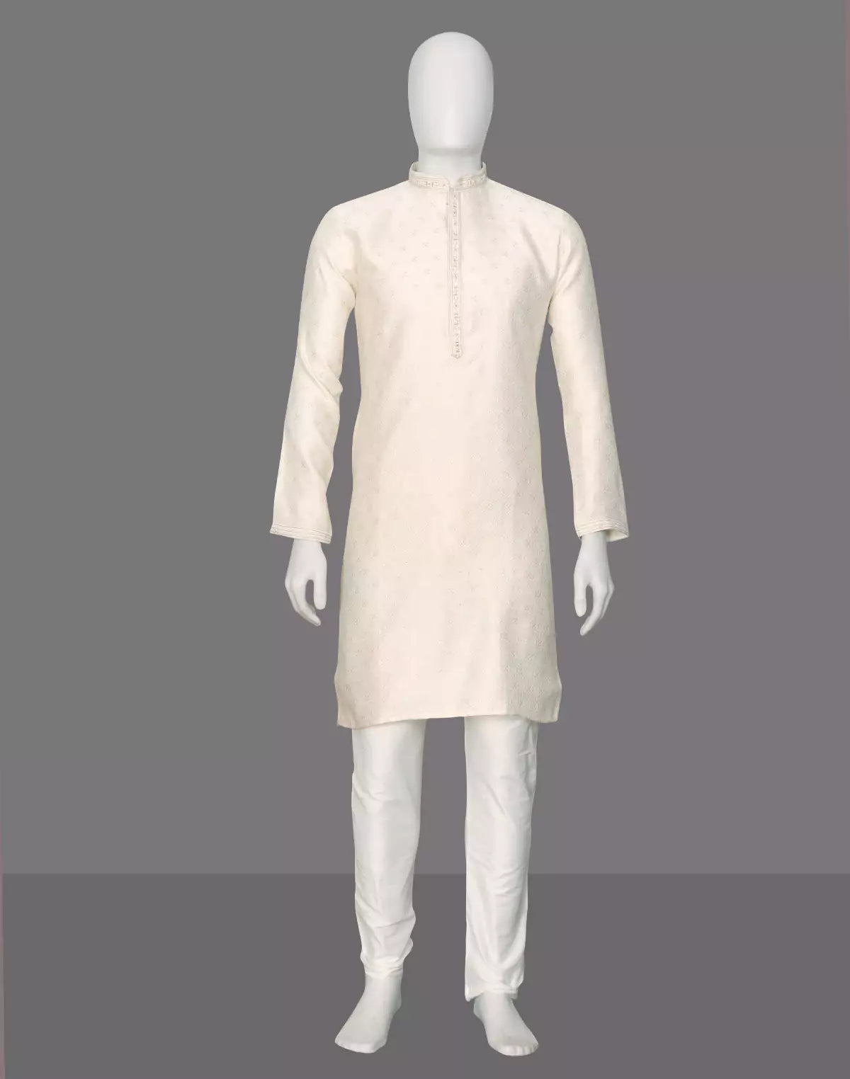 Jacquard Medallion Patterned Kurta Pyjama Set