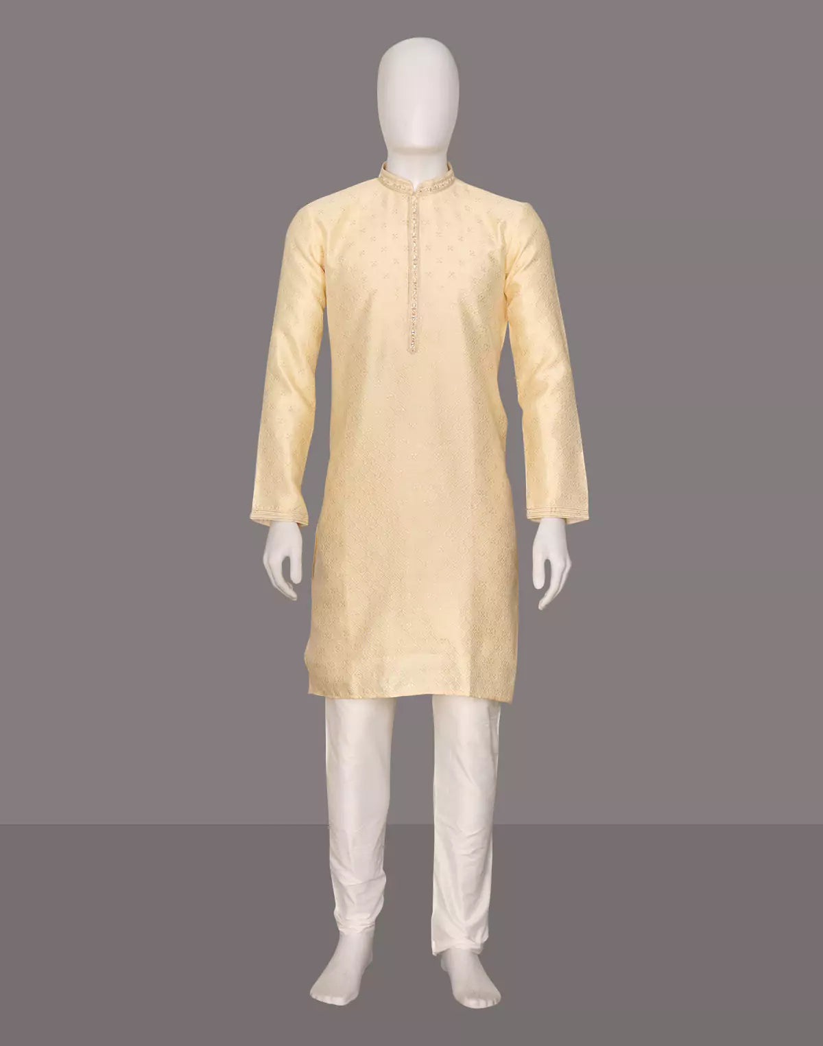 Jacquard Medallion Patterned Kurta Pyjama Set