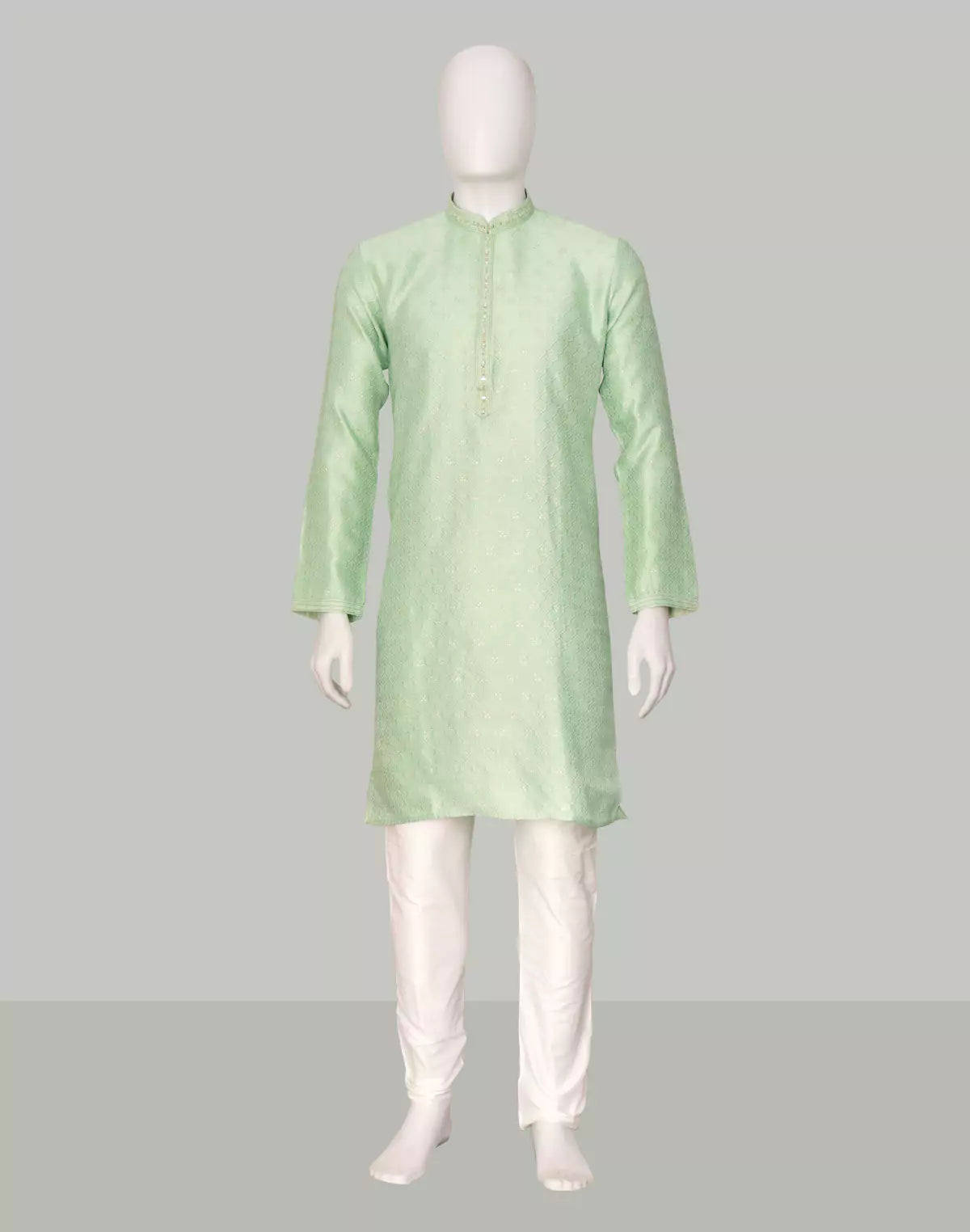 Jacquard Medallion Patterned Kurta Pyjama Set