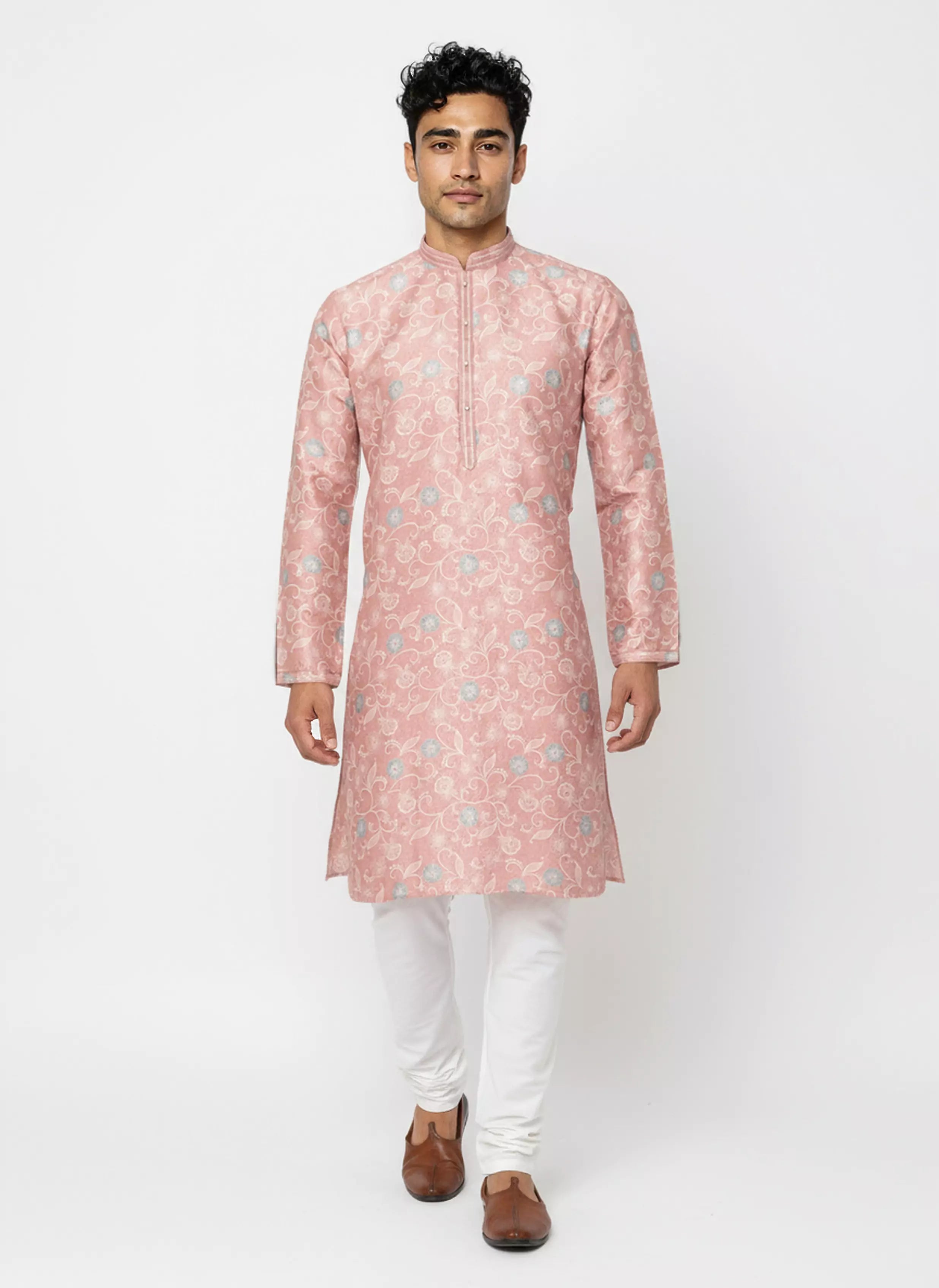 Image of Bel Buti Patterned Jacquard Floral Kurta Pyjamas