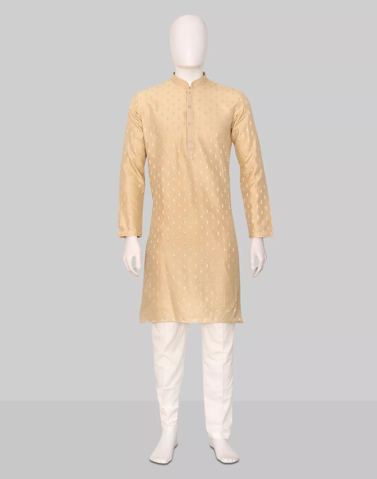 Image of Jacquard Floral Butta Kurta Pyjama Set