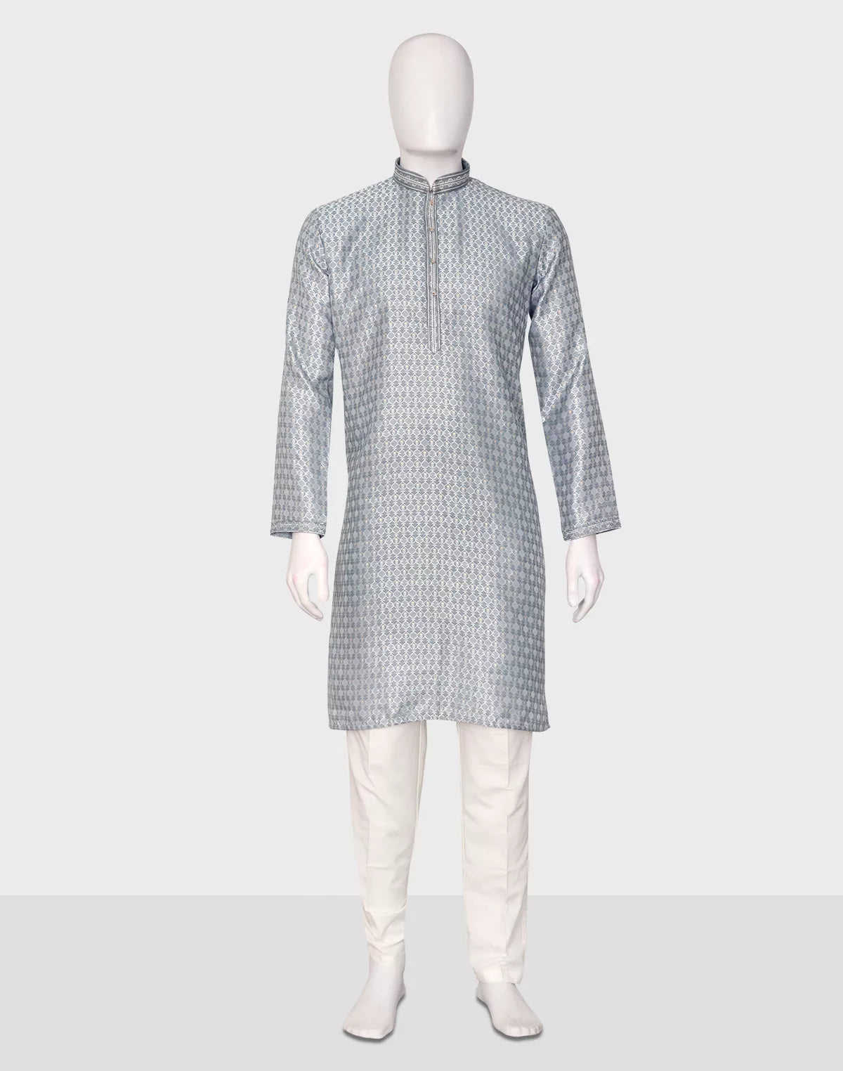 Image of Men Floral Jacquard Party Wear Kurta Pyjama Set