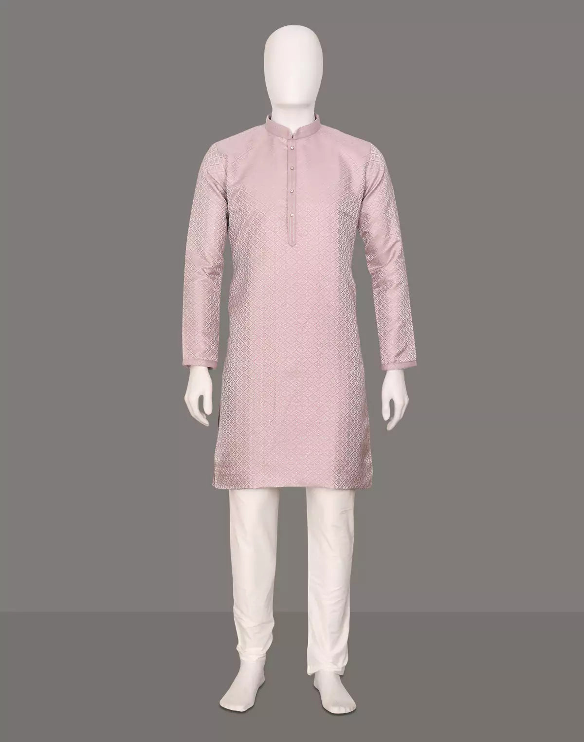 Image of Self Patterned Thread work Jacquard Elegance Onion Kurta Pajama