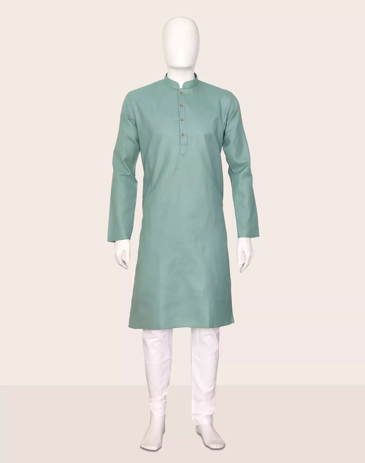 Pista Flex Cotton Plain Kurta with Pajama Set