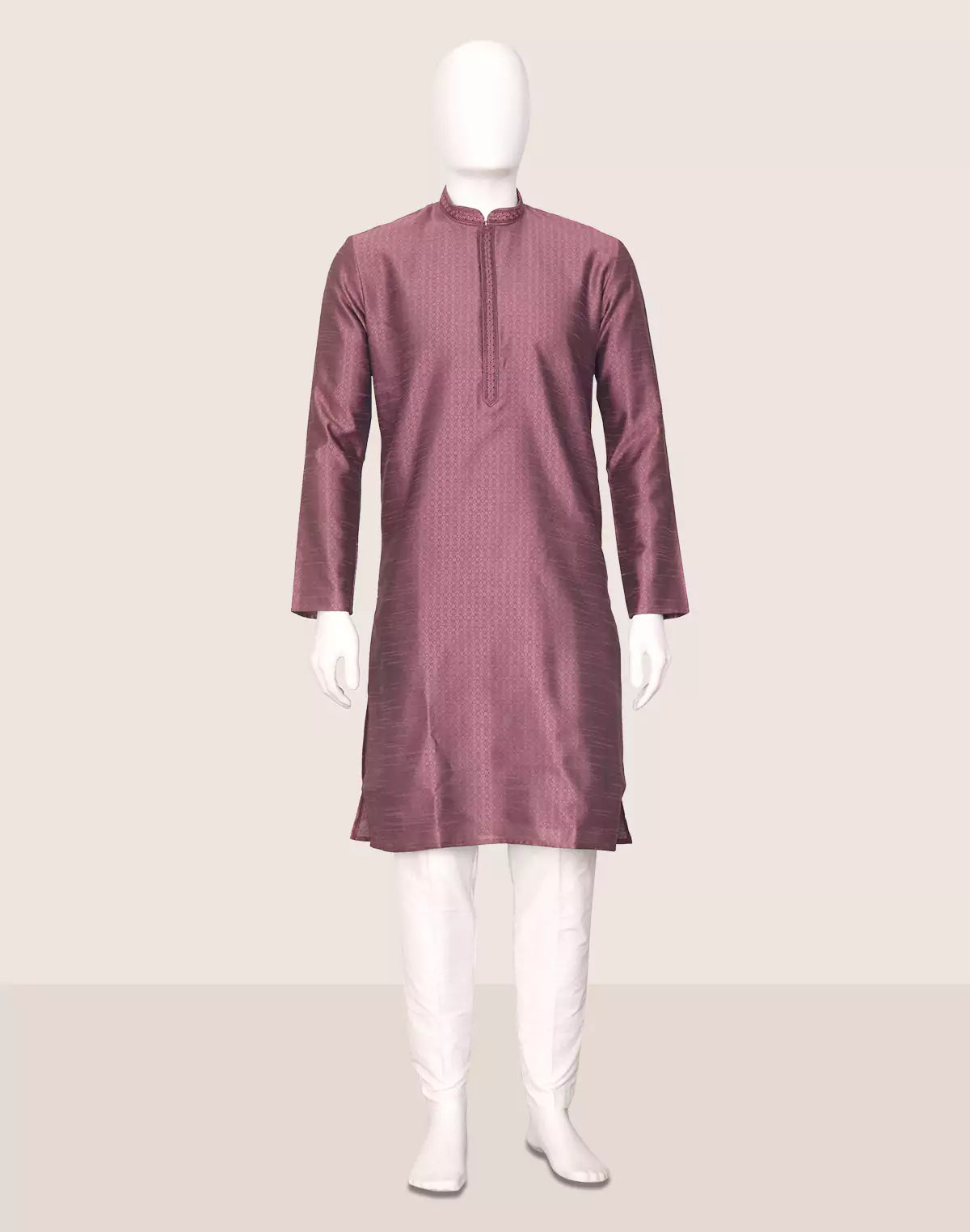 Image of Self Patterned Weaving Cotton Silk Kurta Pajama