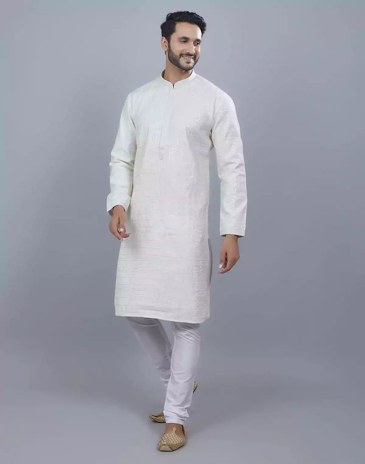 Image of Stylish All Over Sequence Work Kurta Pajama