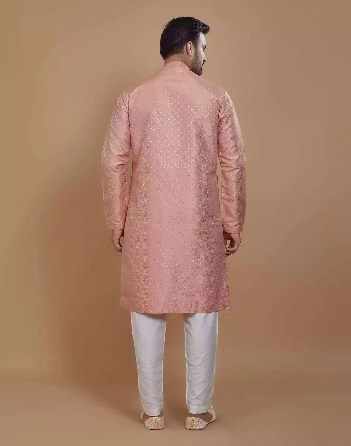 Image of All Over Silver Motive Pattern Georgette Kurta Set