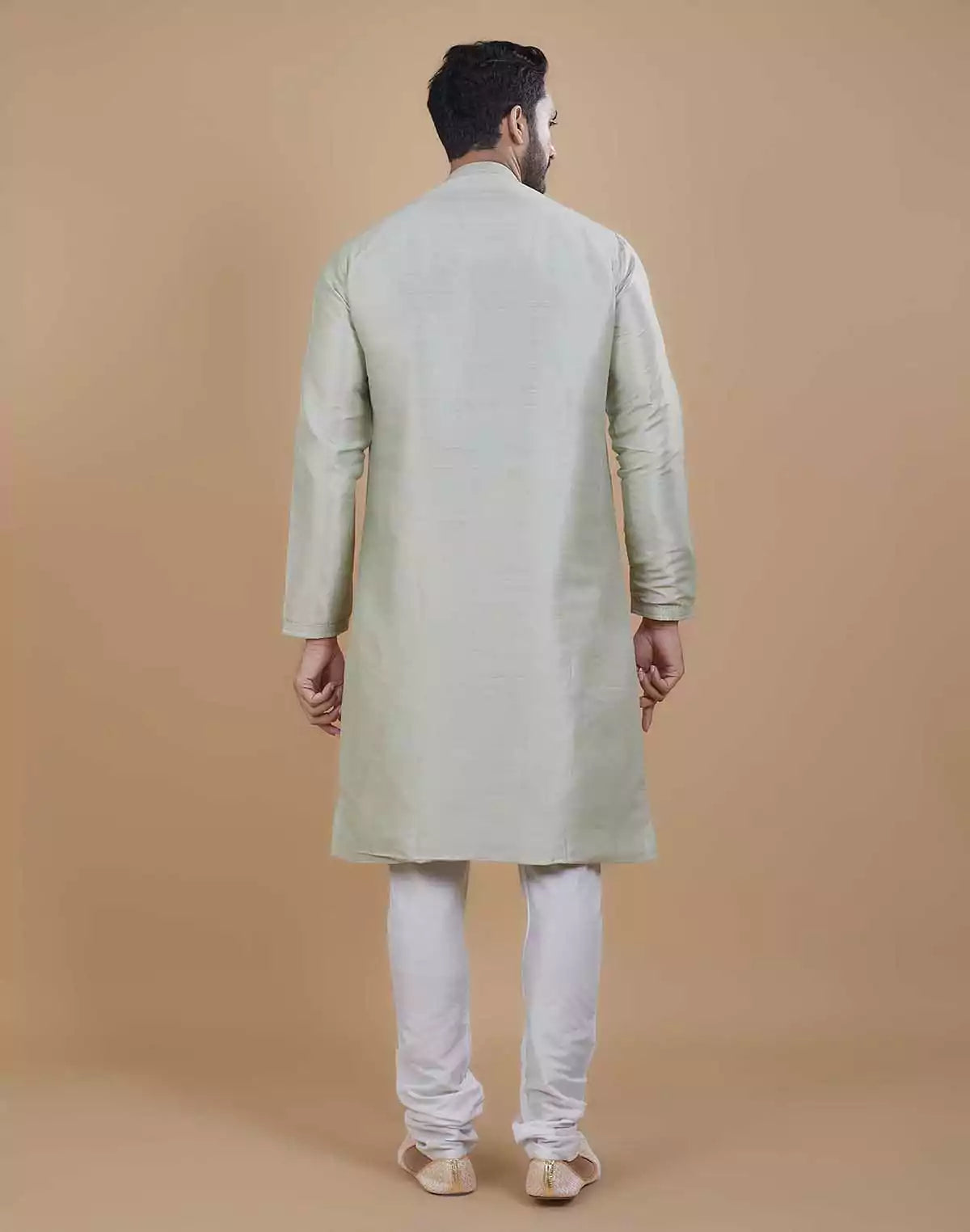 Image of Soft Silk Self Design Pattern Kurta Set