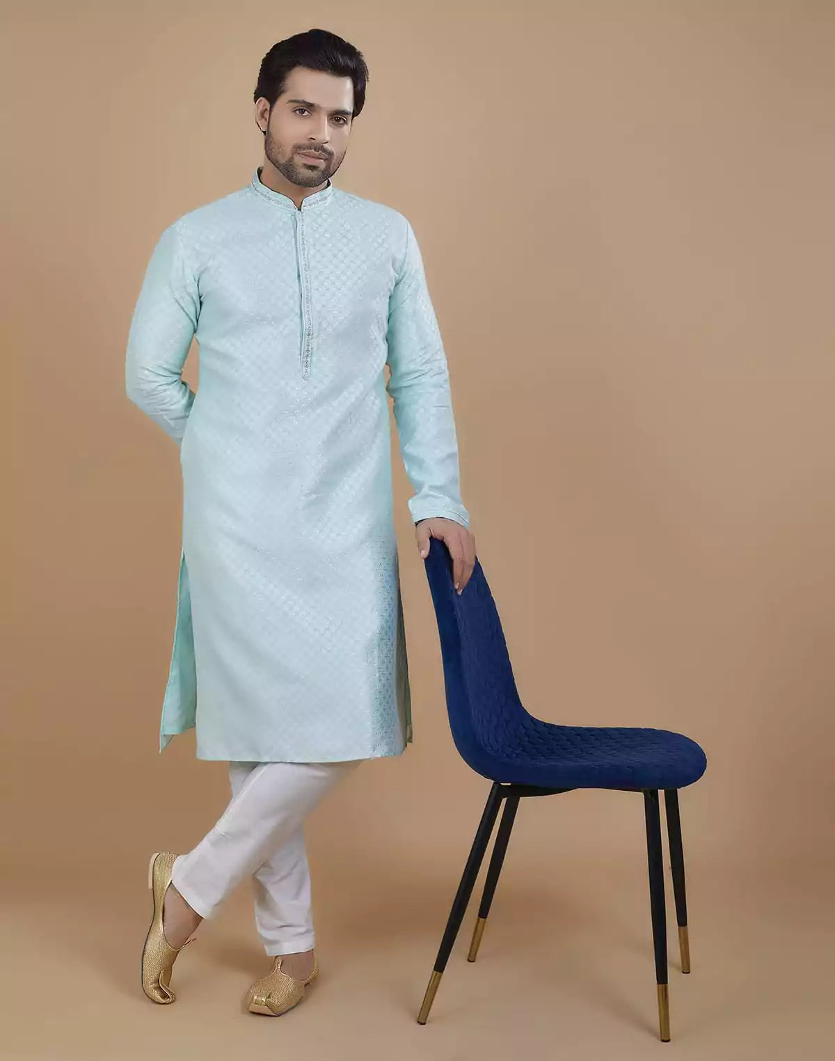 Image of All Over Silver Bootis Kurta Set