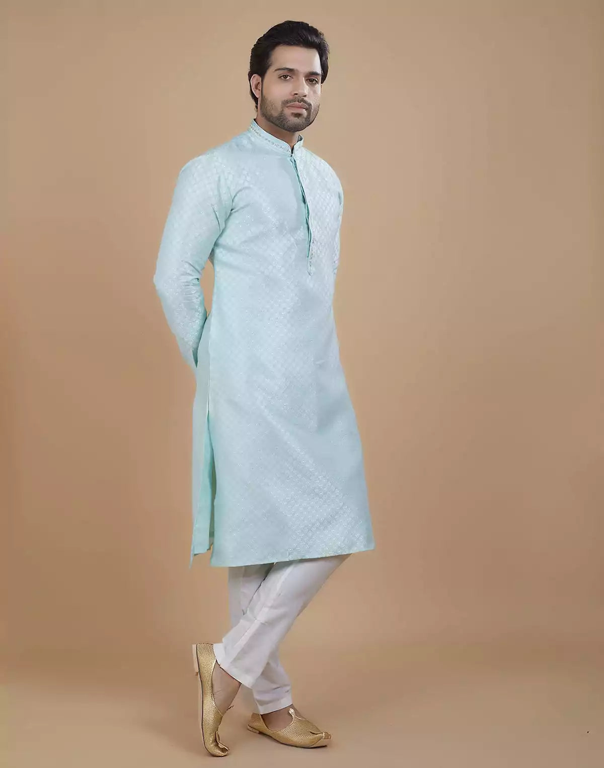 Image of All Over Silver Bootis Kurta Set