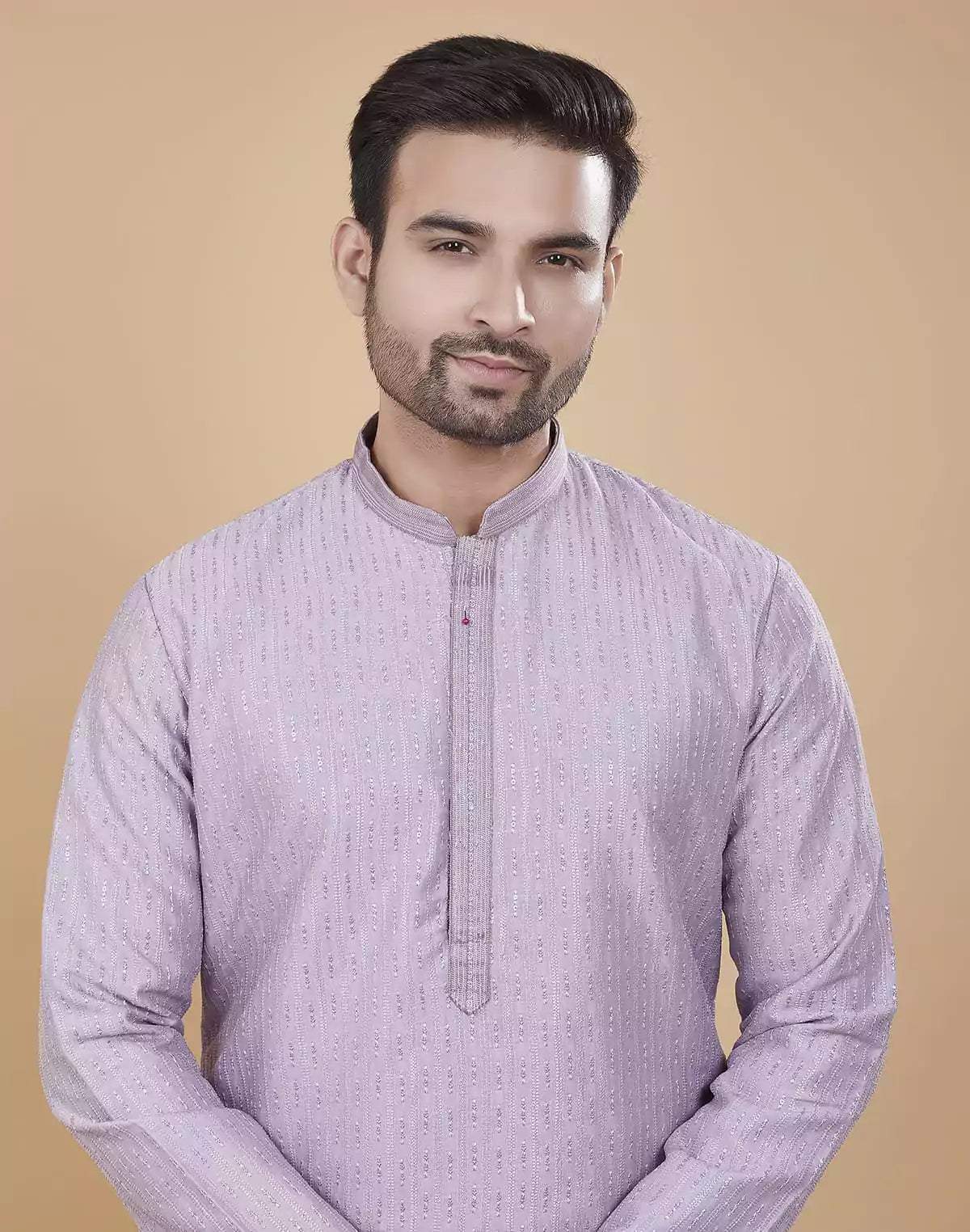 Image of Lavender Colour All Over Sequence work Kurta Set