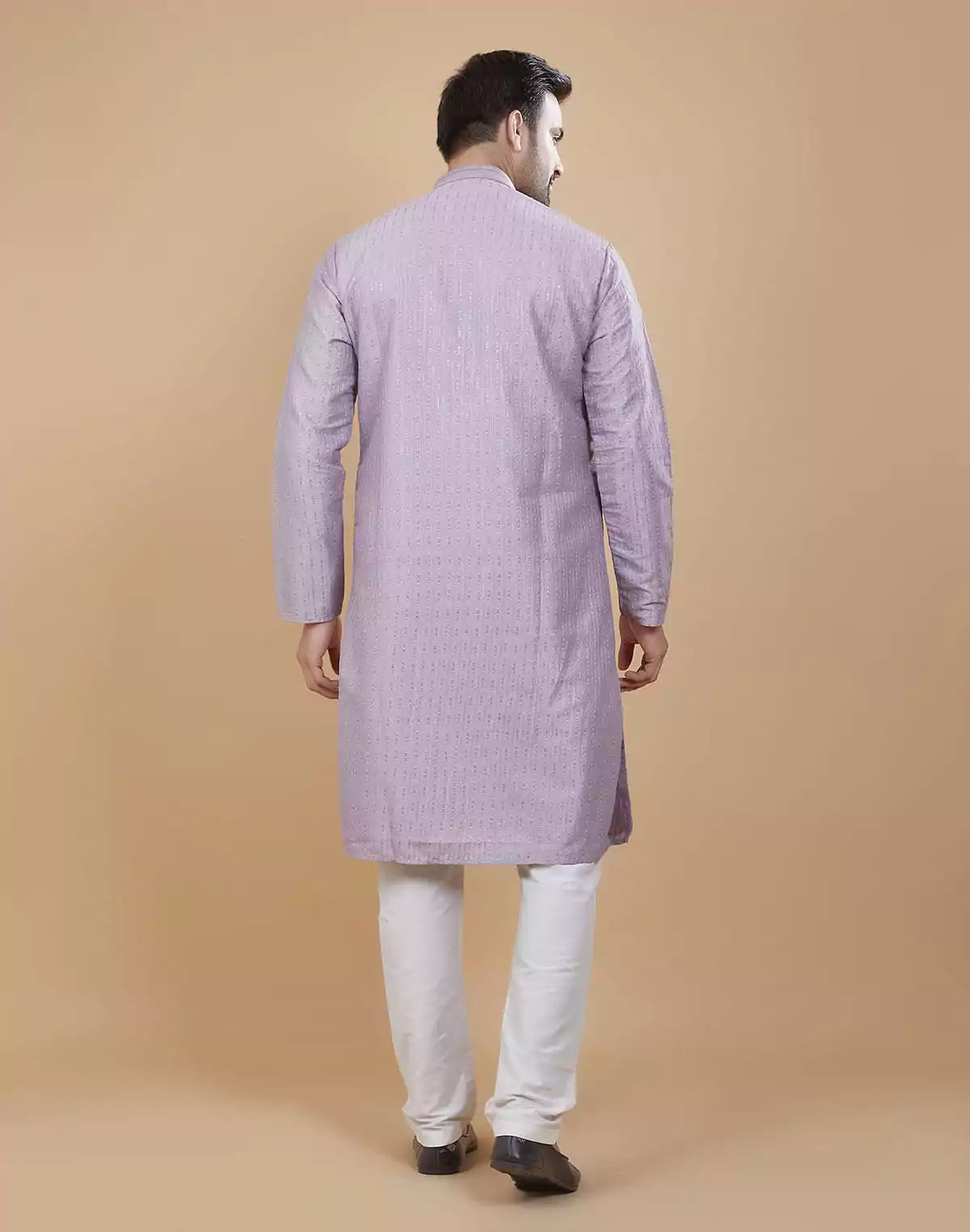 Image of Lavender Colour All Over Sequence work Kurta Set