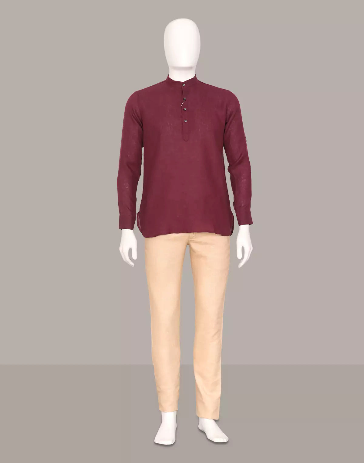 Image of Lenin Solid Casual Short Kurta