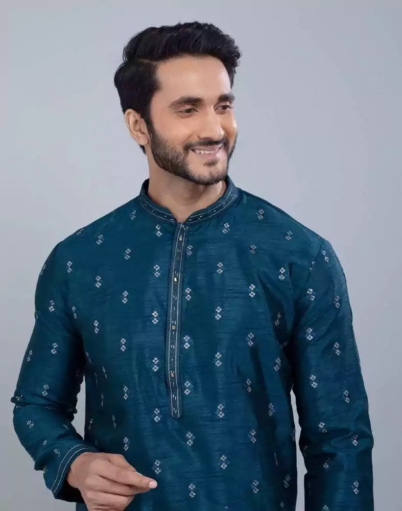 Image of Rama Green Simple and Comfort Sequence design Kurta Set