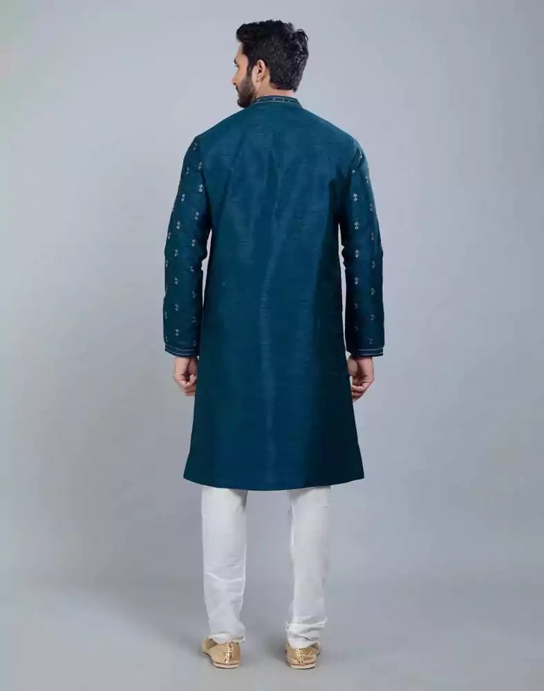 Image of Rama Green Simple and Comfort Sequence design Kurta Set