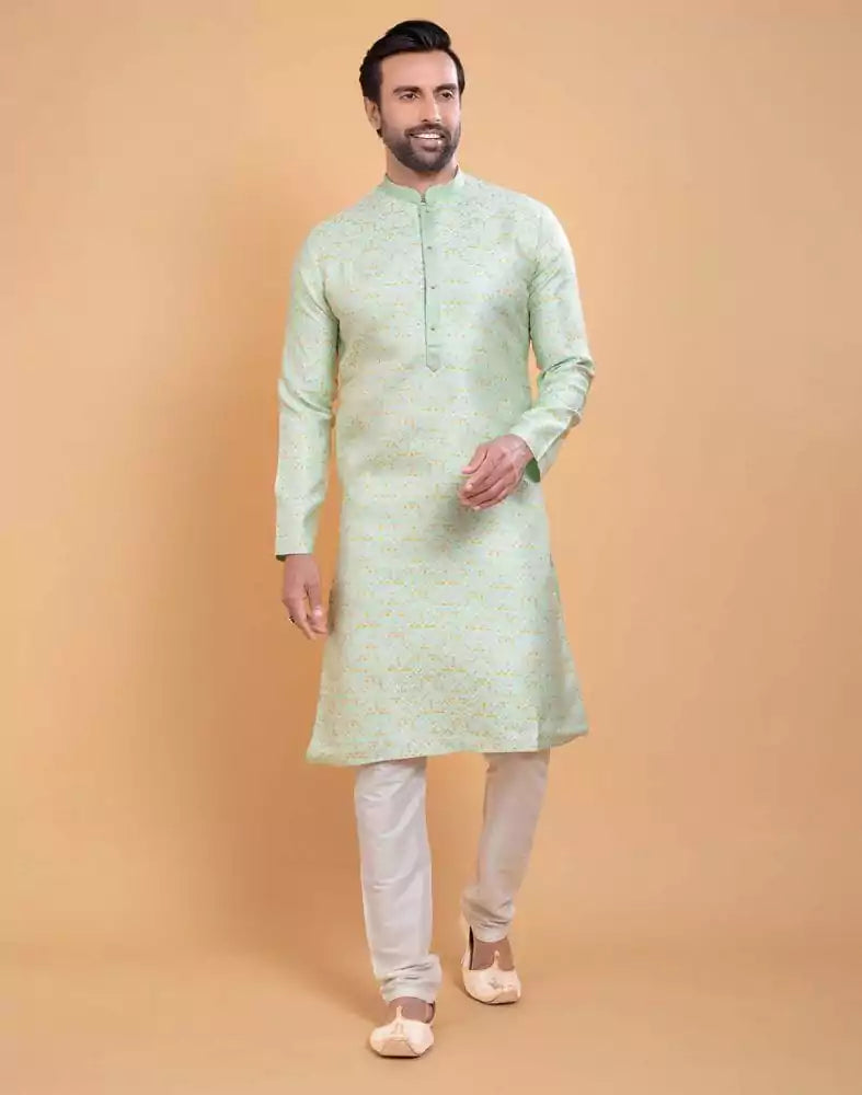 Image of Georgette Self Design Multicolor Combo Kurta Set