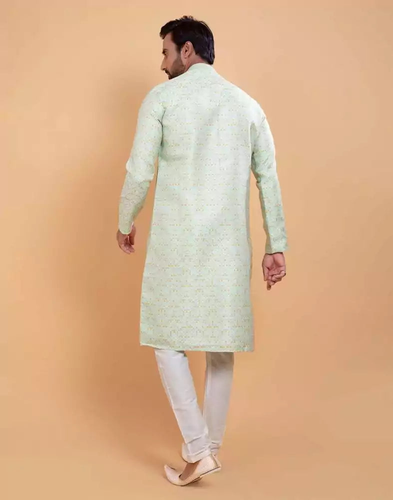 Image of Georgette Self Design Multicolor Combo Kurta Set