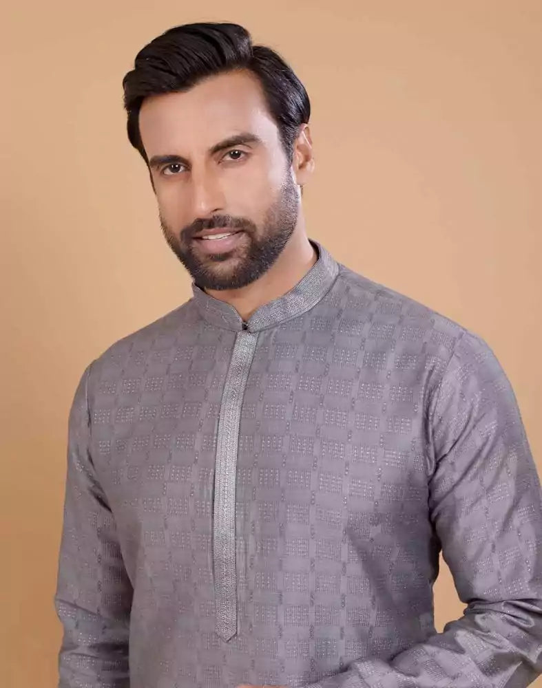 Image of Soft Silk Kurta Set With All Over Simply Highlighted Design For Occasions