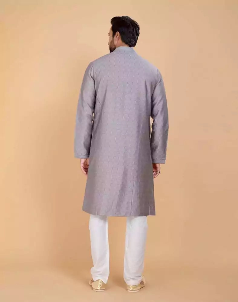 Image of Soft Silk Kurta Set With All Over Simply Highlighted Design For Occasions