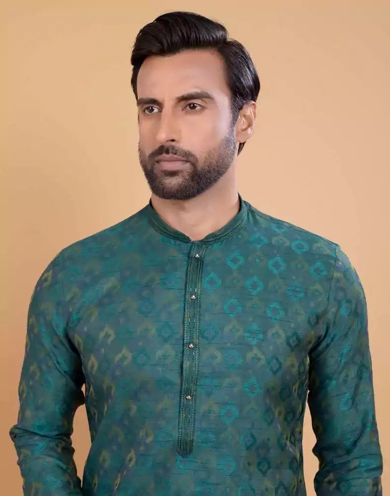 Image of Soft Silk Self Booti Design Kurta Set