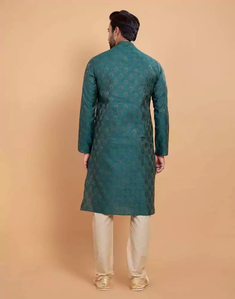 Image of Soft Silk Self Booti Design Kurta Set