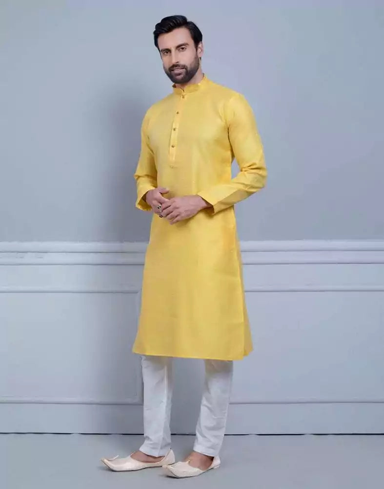 Image of Simple Self Made Festive Design Kurta Set