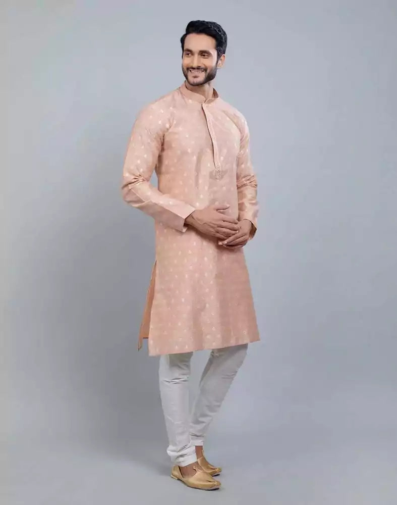Pink Soft Silk Luxurious Silver Booti Kurta Set
