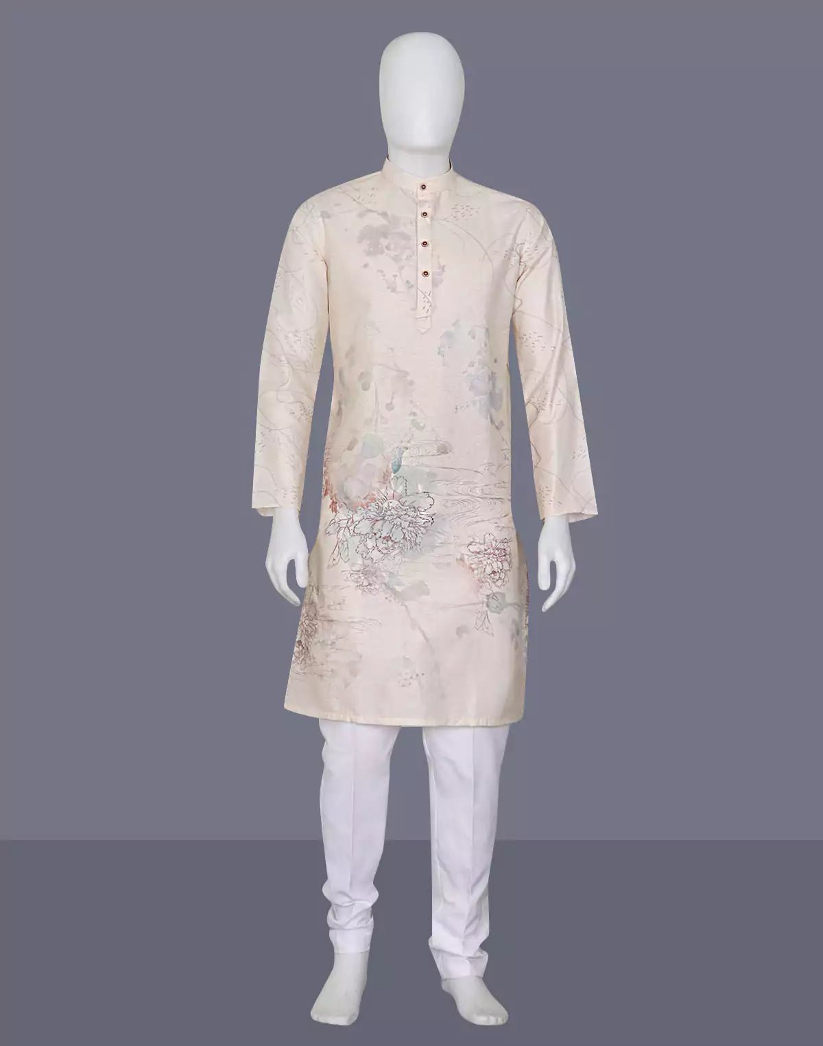 Image of Lemon Coloured Cotton Digital Printed Kurta - South India Shopping Mall