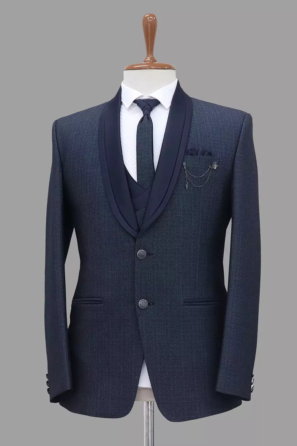 Image of Light Blue Solid Polyester Terlene Designer Suit - South India Shopping Mall