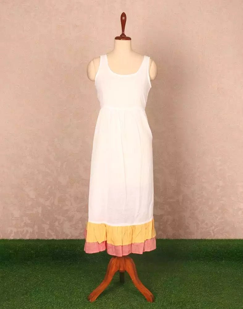 Image of Light Blue Stripes Print Cotton Kurti - South India Shopping Mall