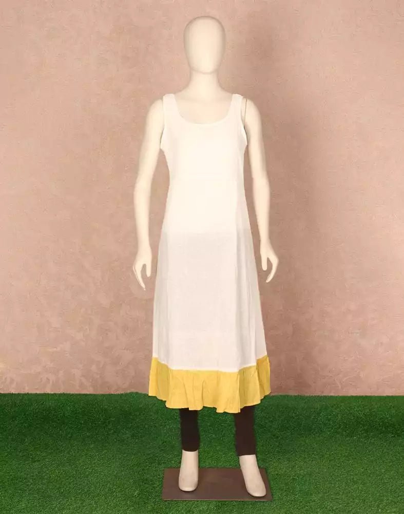 Image of Light Green Striped Printed Cotton Kurti - South India Shopping Mall