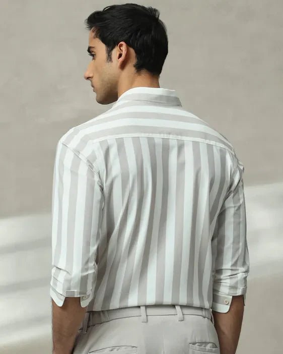 Image of Light Grey Imported Stretch Nylon Full Sleeve Trendy Shirt - South India Shopping Mall