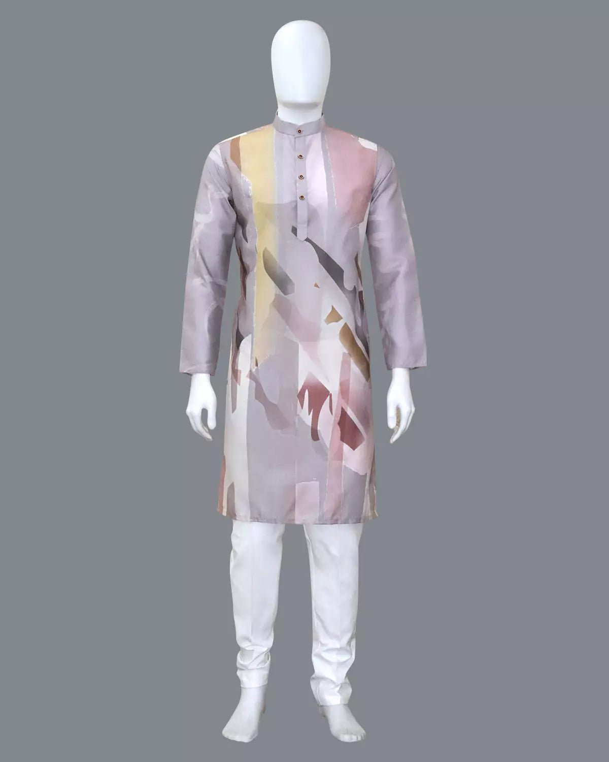 Image of Light Onion Graphic Printed Cotton Silk Kurta - South India Shopping Mall
